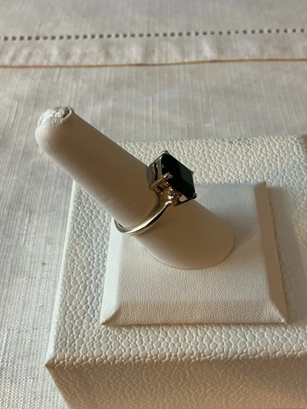 Elbaite/Tourmaline Genuine Emerald Cut Sterling Silver Ring